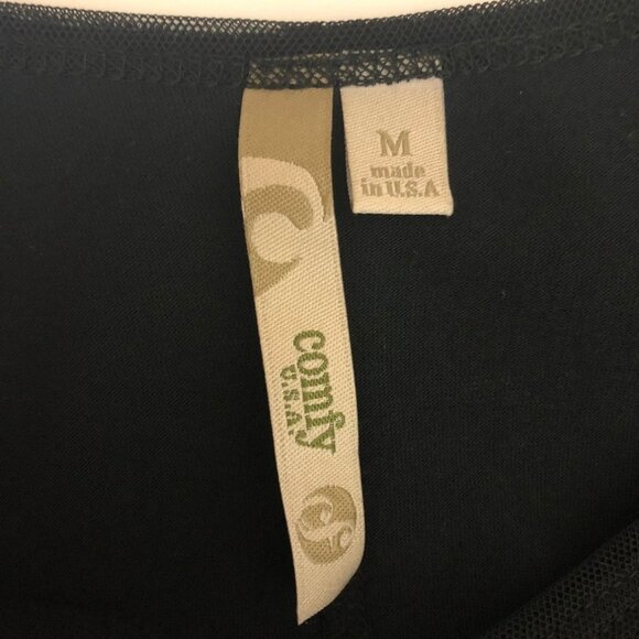 Comfy USA Mia Tunic Size M Black Mesh 3/4 Sleeve - Picture 6 of 7